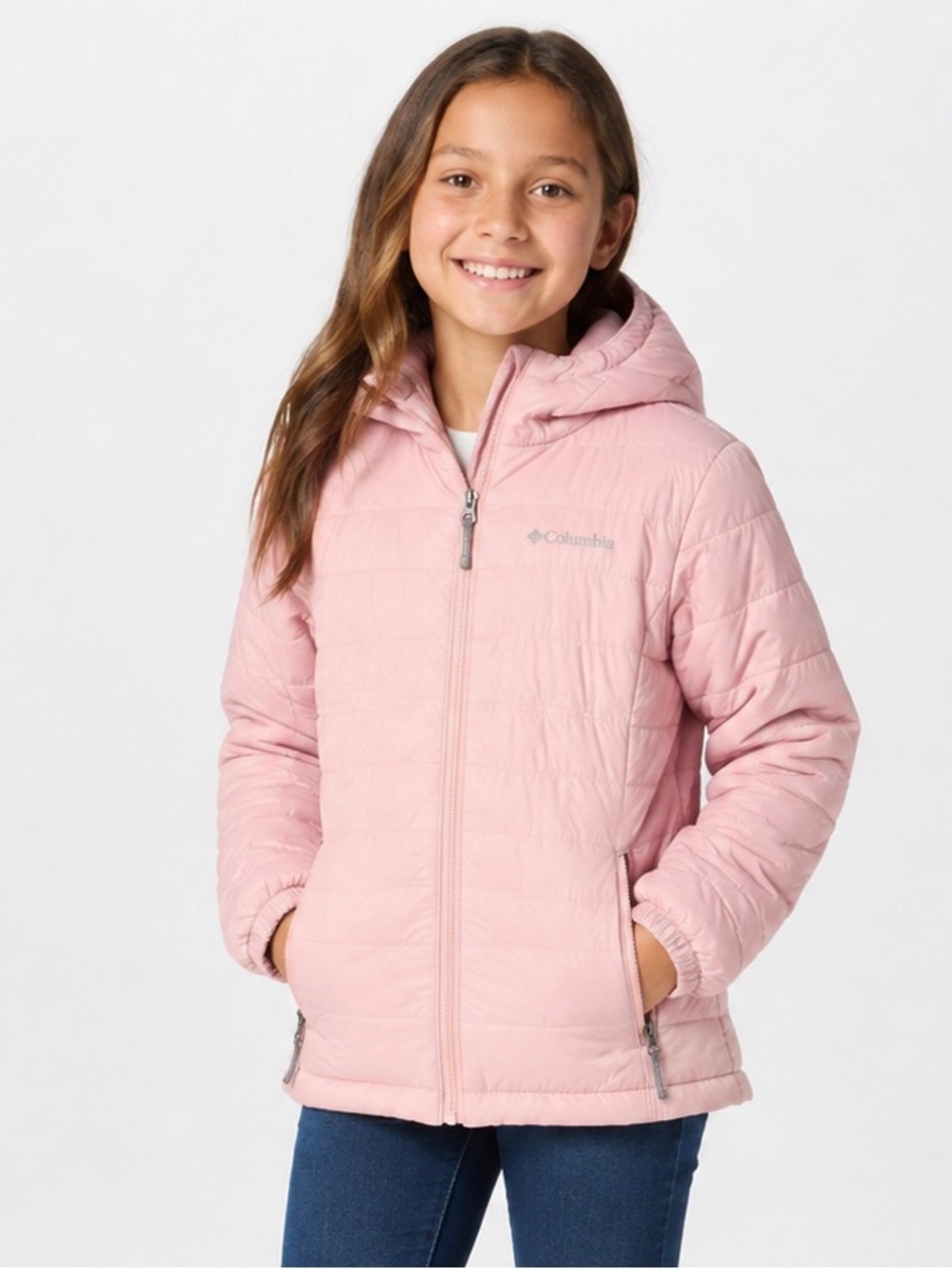 Columbia Girls XS Pink Quilted Hooded Puffer Jacket